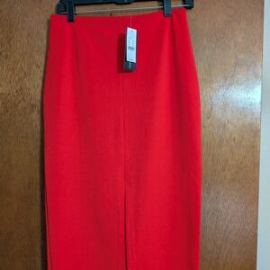 NWT New York & Company Reddish/Orange Pencil Skirt with Front Slit